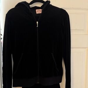 Juicy Couture Classic Black Velour Jacket & pants set